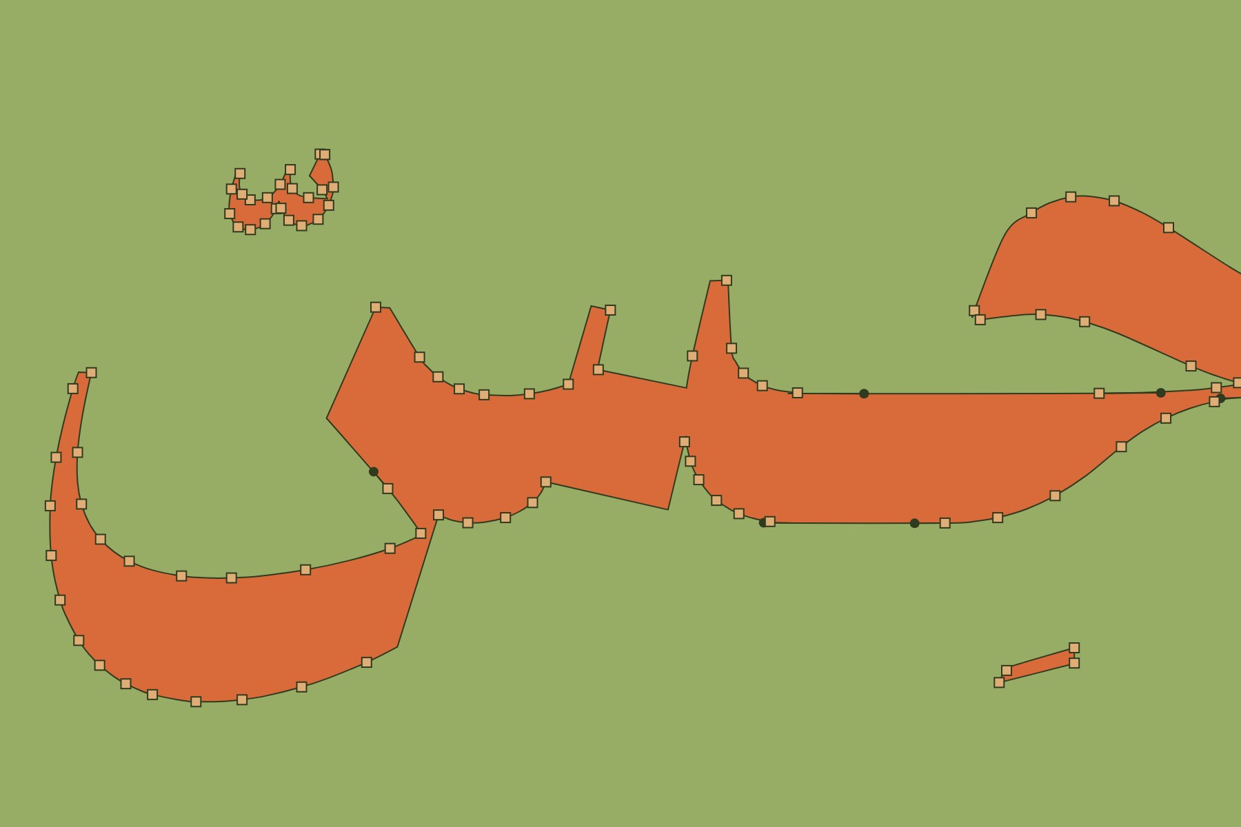 The حسّ mark in construction, with anchor points